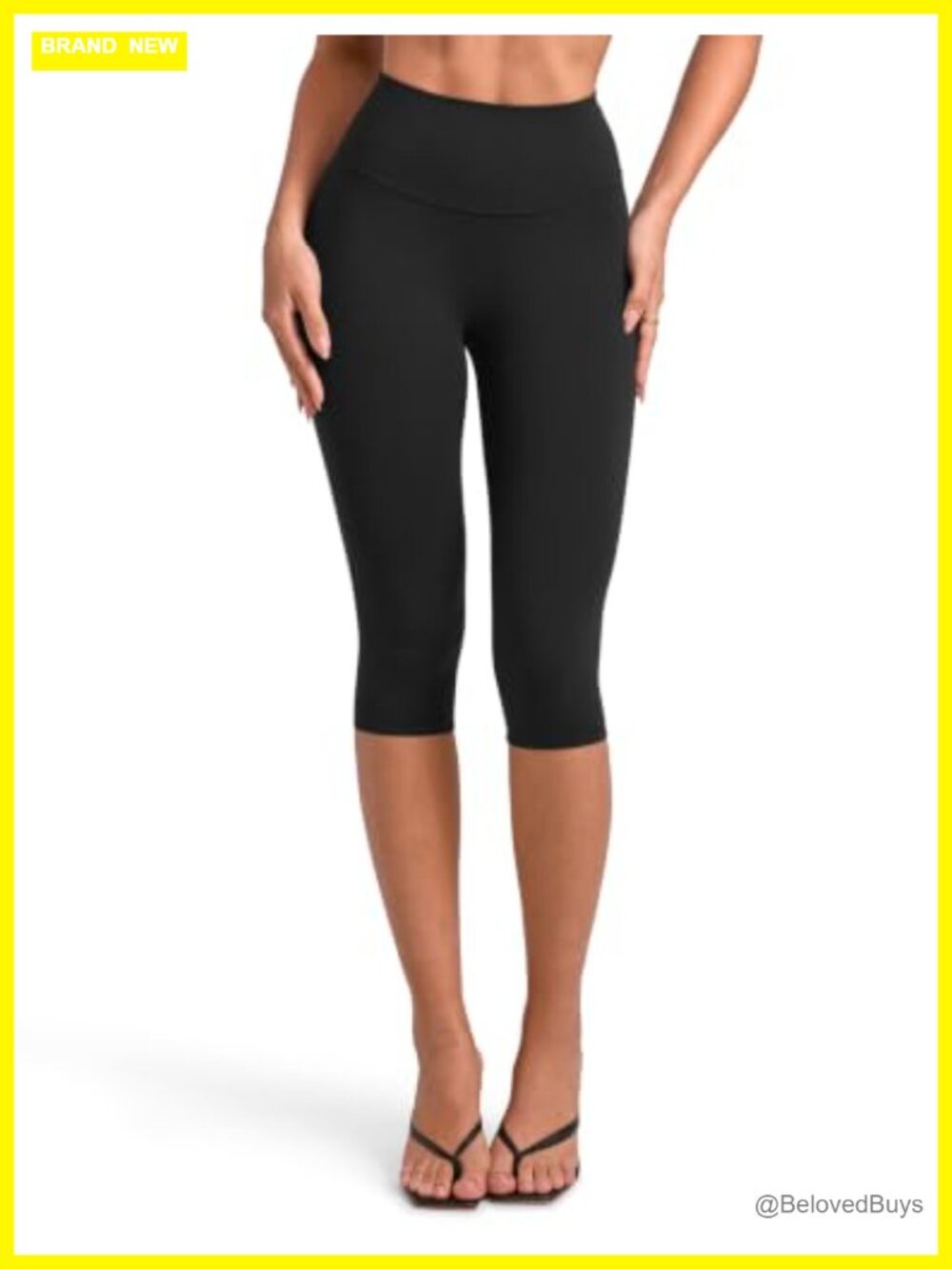 INGIA High Rise Scrunch Capri Leggings No Front Seam Pilates Workout